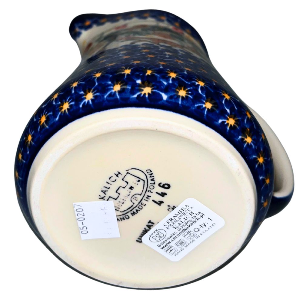 kalich polish pottery 20 oz pitcher 446 fox & acorns - Polish